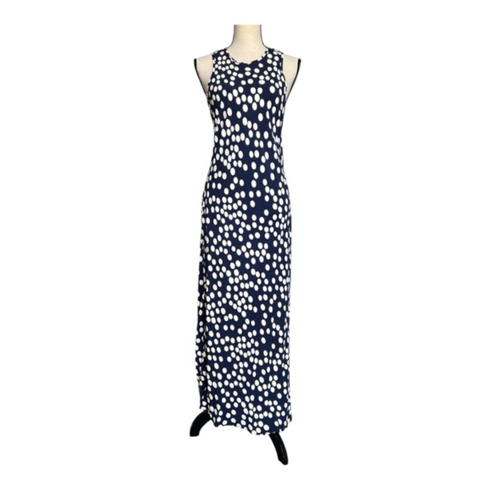 Vintage 80s Miss Scarlett Polka Dot Maxi Dress Size 12